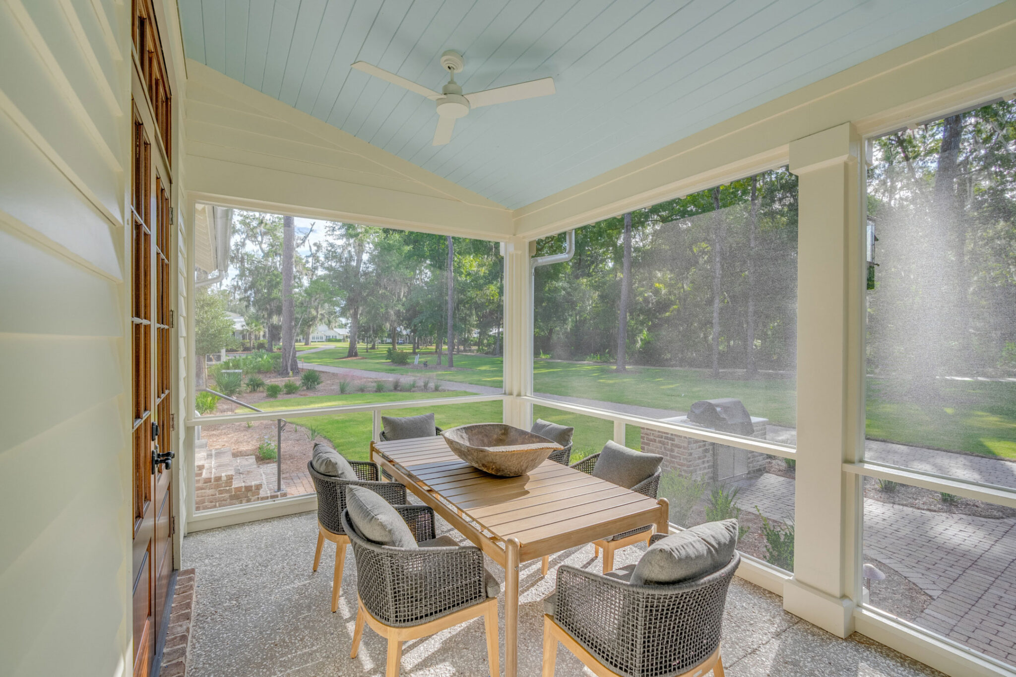 A porch of a Montage Palmetto Bluff residence
